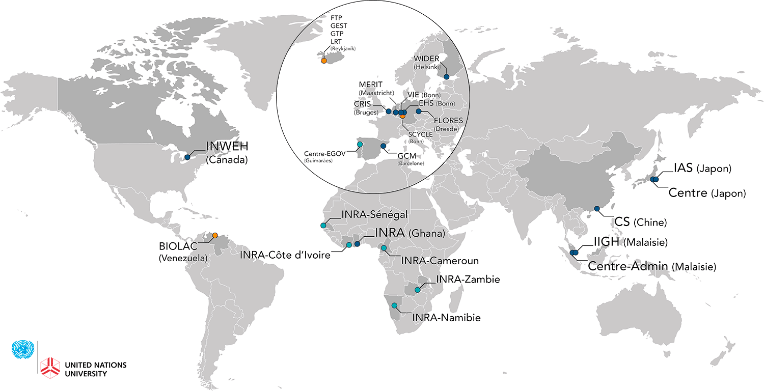 UNU instituts in the world