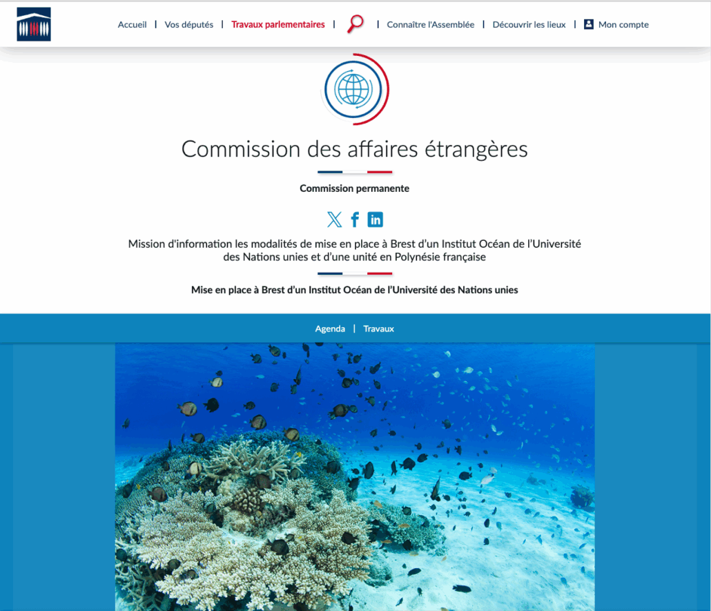 Aperçu du site de l'Assemblée nationale